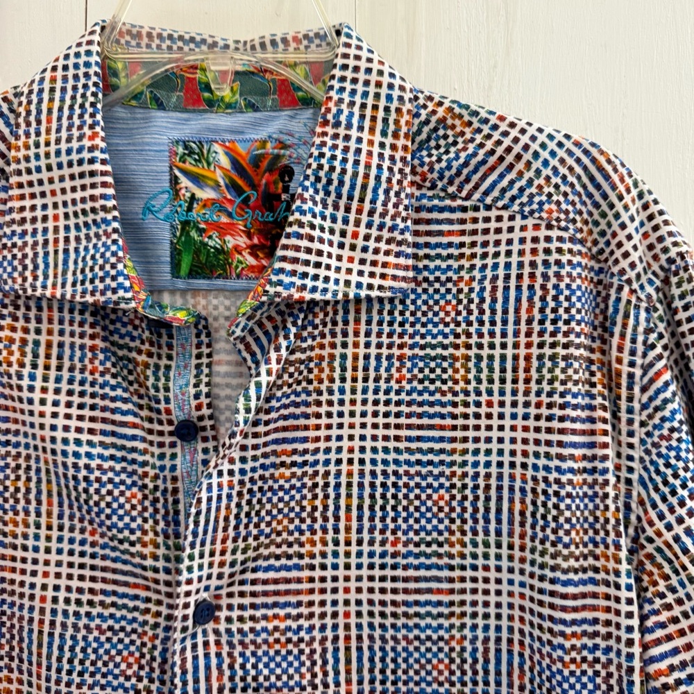 Mens ROBERT GRAHAM Multicolored Button-Up Shirt • XL Excellent Condition - Picture 5 of 12